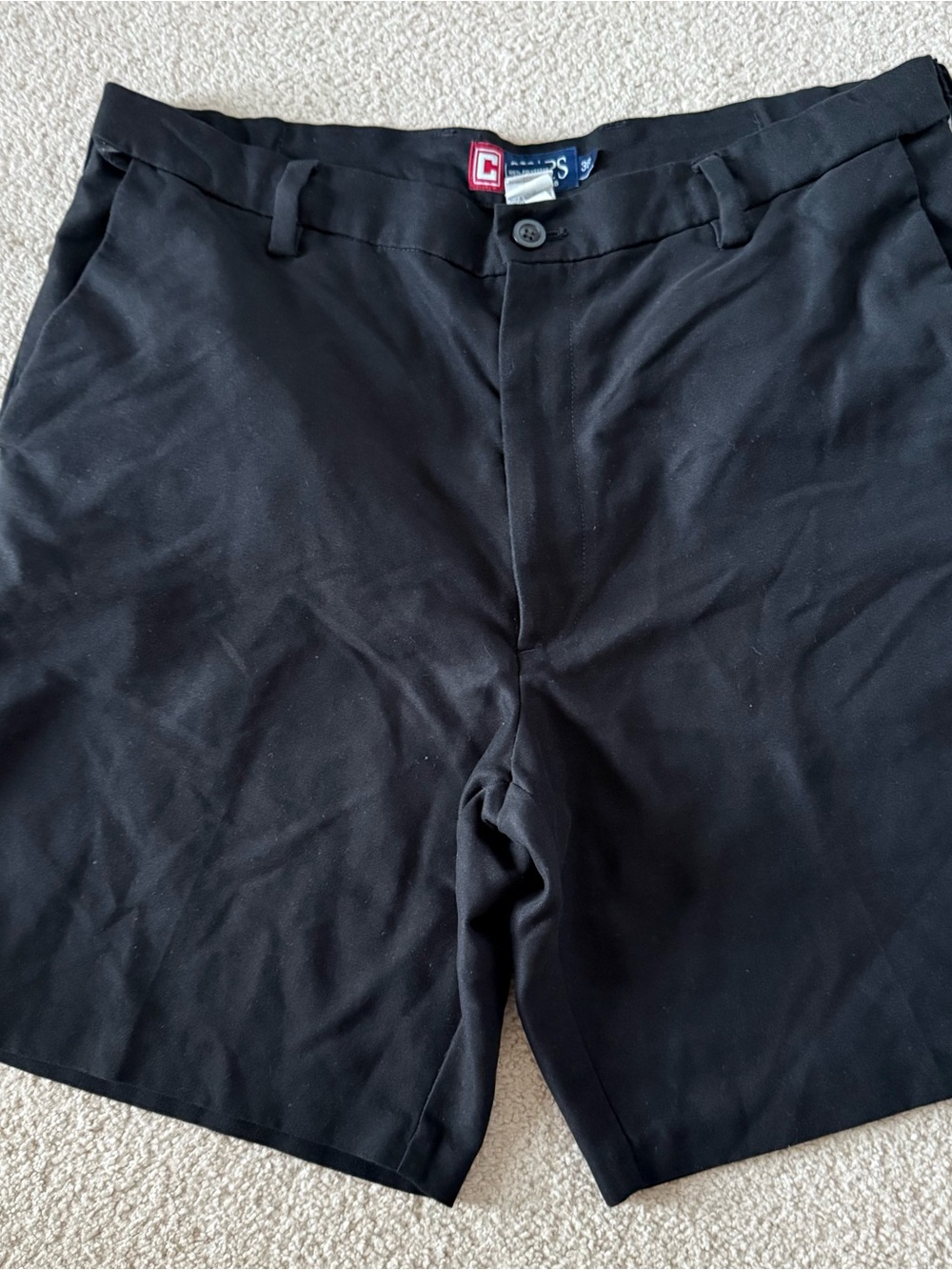 Chaps Black Flat Front Men's Shorts Size 36 - Measurements in Pictures